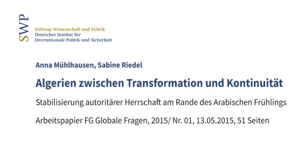 S. Riedel 2015 3 Algerien Transformation